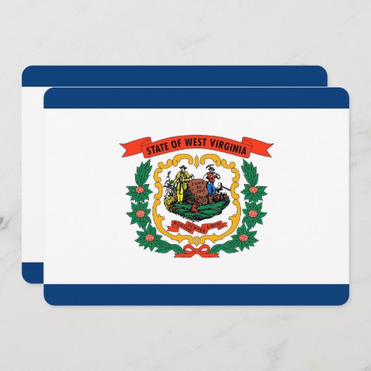 ウェストバージニア州旗を持つ愛国的招待状 招待状 (正面/裏面)