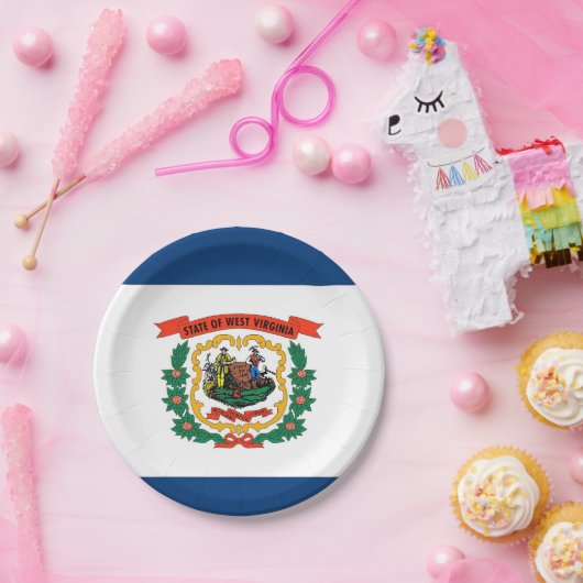 ウェストバージニア州旗を持つ愛国的紙プレート ペーパープレート (パーティー)