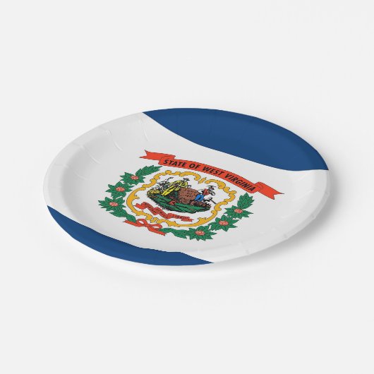 ウェストバージニア州旗を持つ愛国的紙プレート ペーパープレート (アングル)