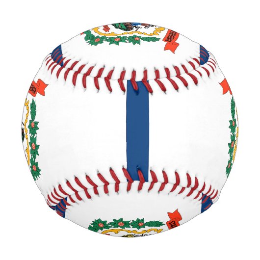 ウェストバージニア州旗を持つ愛国野球 野球ボール (正面)
