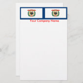 ウェストバージニア州旗を持つ文房具 便箋 (正面/裏面)