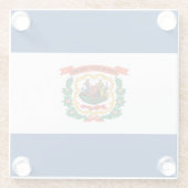 ウェストバージニア州旗デザインデコール ガラスコースター (裏面)