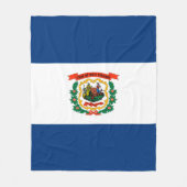 ウェストバージニア州旗デザイン フリースブランケット (正面)