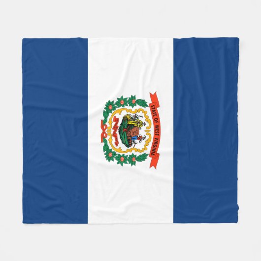 ウェストバージニア州旗デザイン フリースブランケット (正面(横))