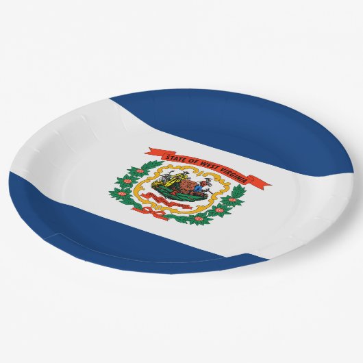 ウェストバージニア州旗デザイン ペーパープレート (アングル)