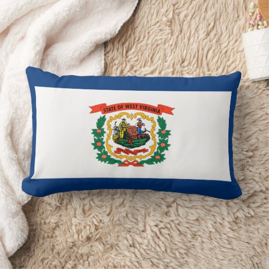 ウェストバージニア州旗デザイン ランバークッション (ブランケット)