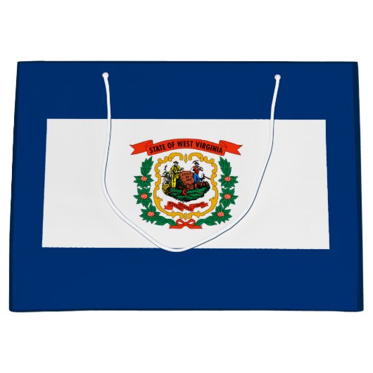 ウェストバージニア州旗デザイン ラージペーパーバッグ (正面)