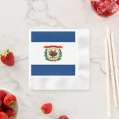 ウェストバージニア州旗デザイン 縁ありカクテルナプキン (インサイチュ)