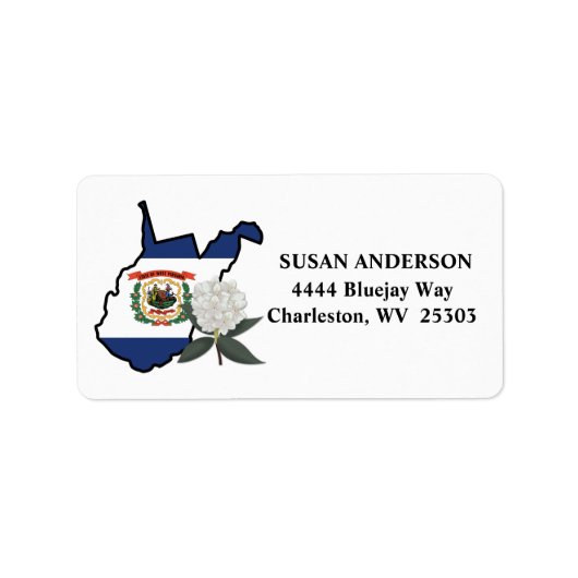 ウェストバージニア州旗州フラワーロードデンドロン ラベル (正面)