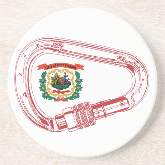 ウェストバージニア州旗登山カラビナー コースター (正面)