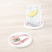 ウェストバージニア州旗登山カラビナー コースター (側面)