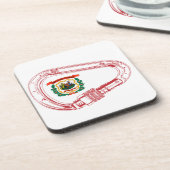 ウェストバージニア州旗登山カラビナー コースター (左側)