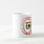 ウェストバージニア州旗登山カラビナー コーヒーマグカップ (中央)