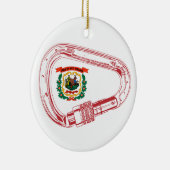 ウェストバージニア州旗登山カラビナー セラミックオーナメント (右)