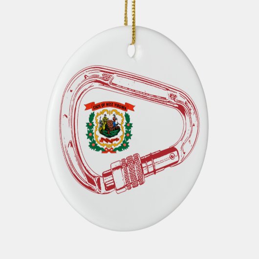 ウェストバージニア州旗登山カラビナー セラミックオーナメント (右)