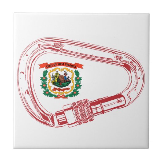 ウェストバージニア州旗登山カラビナー タイル (正面)