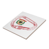 ウェストバージニア州旗登山カラビナー タイル (側面)