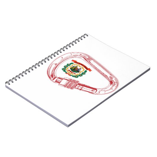 ウェストバージニア州旗登山カラビナー ノートブック (左側)