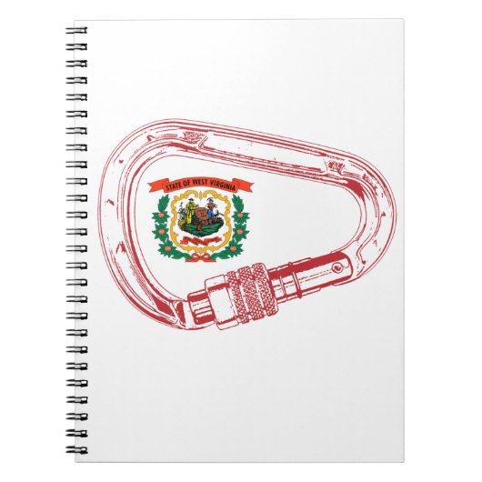 ウェストバージニア州旗登山カラビナー ノートブック (正面)