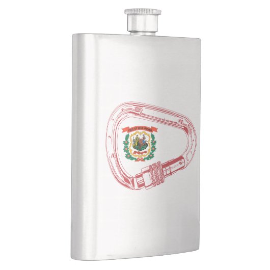 ウェストバージニア州旗登山カラビナー フラスク (右)