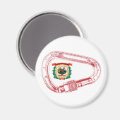 ウェストバージニア州旗登山カラビナー マグネット (正面/裏面)