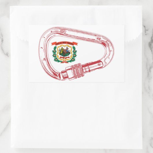 ウェストバージニア州旗登山カラビナー 長方形シール (バッグ)