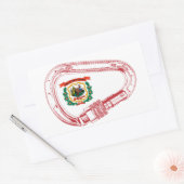 ウェストバージニア州旗登山カラビナー 長方形シール (封筒)