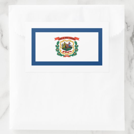 ウェストバージニア州旗、ウェストバージニア州旗 長方形シール (バッグ)