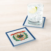 ウェストバージニア州旗 ガラスコースター (アングル)