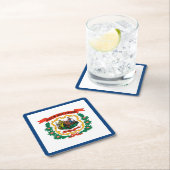 ウェストバージニア州旗 スクエアペーパーコースター (インサイチュ)