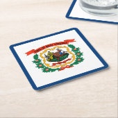 ウェストバージニア州旗 スクエアペーパーコースター (アングル)