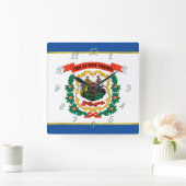 ウェストバージニア州旗 スクエア壁時計 (ホーム)