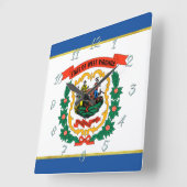 ウェストバージニア州旗 スクエア壁時計 (傾斜)