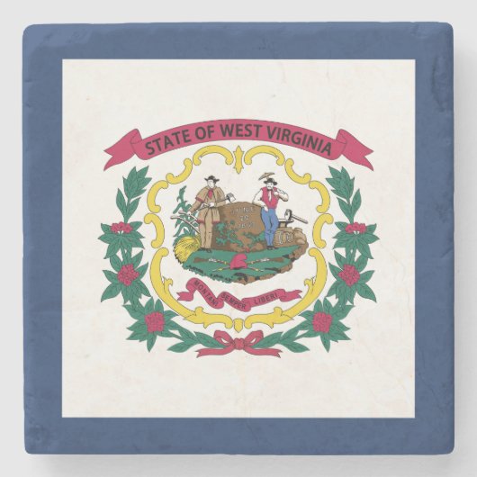 ウェストバージニア州旗 ストーンコースター (正面)