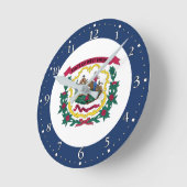 ウェストバージニア州旗 ラウンド壁時計 (傾斜)
