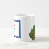 ウェストバージニア州旗+地図マグカップ コーヒーマグカップ (中央)