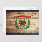 ウェストバージニア州旗(旧木目) ポストカード (正面/裏面)