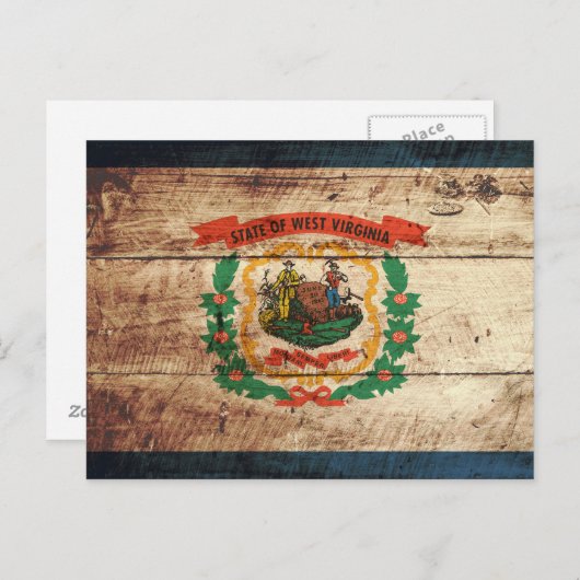 ウェストバージニア州旗（旧木目） ポストカード (正面/裏面)