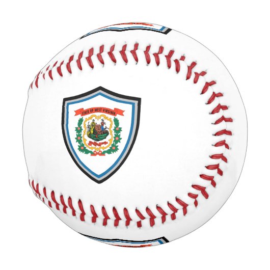 ウェストバージニア州旗 野球ボール (正面右)