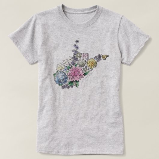ウェストバージニア州開花 Tシャツ (デザイン正面)