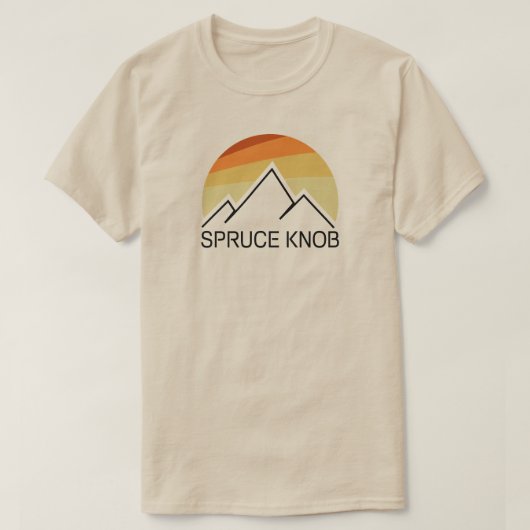 ウェストバージニア州 スプルースノブ レトロ Tシャツ (デザイン正面)