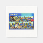 ウェストバージニア州WVラージレターの州 スタンダードカクテルナプキン (正面)