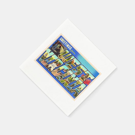 ウェストバージニア州WVラージレターの州 スタンダードカクテルナプキン (角)