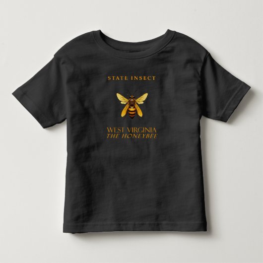 ウェストバージニア準州の昆虫 ミツバチ トドラーTシャツ (正面)
