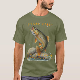 ウェストバージニア準州 魚 ブルックトラウト Tシャツ