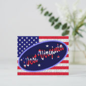 ウェストバージニア米国国旗はがき ポストカード (スタンド正面)