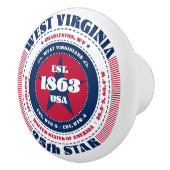 ウェストバージニア米州赤白青タイポグラフィ セラミックノブ (右)