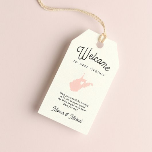 ウェストバージニア結婚州の任意の色へようこそ!! ギフトタグ
