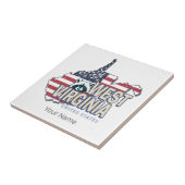 ウェストバージニア統一された州レトロマップヴィンテージUSA タイル (側面)