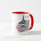 ウェストバージニア統一された州レトロマップヴィンテージUSA マグカップ (正面右)